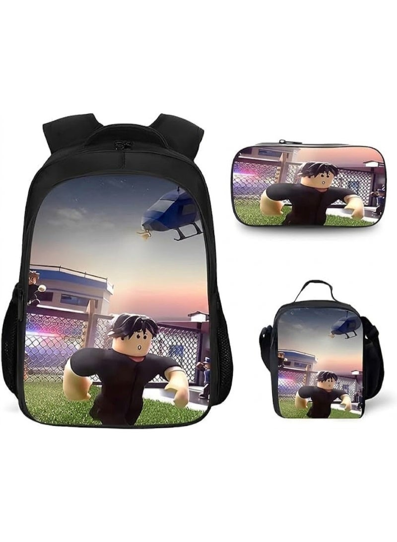 Backpack A uniquely designed school backpack set for children, consisting of 3 pieces (backpack + pencil case + lunch bag), suitable for elementary school students and children aged 5 to 10 years, for daily use and school. - Image 2