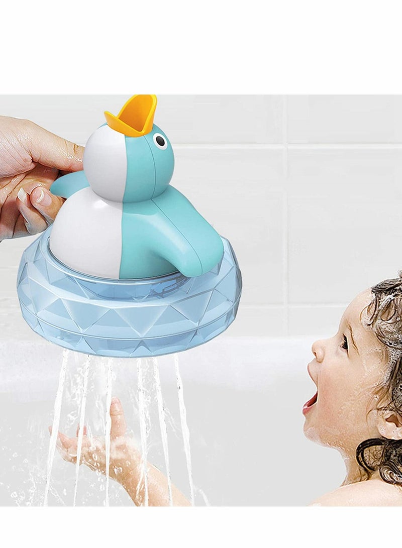 Penguin Baby Bath Toys with Music and Glow Fun Bathtub Toys for Toddlers 1-3 Years Blue Pool Bath Toys - Image 3