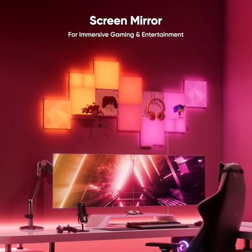 Nanoleaf Smart LED Light Panels 6 Pack, Blocks Squares Wall Lights with Music Sync, WiFi Smarter Kit RGBW Gaming Lights Compatible with Alexa, DIY Wall Decor Light for Bedroom - Image 4