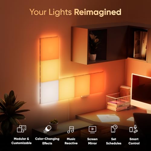 Nanoleaf Smart LED Light Panels 6 Pack, Blocks Squares Wall Lights with Music Sync, WiFi Smarter Kit RGBW Gaming Lights Compatible with Alexa, DIY Wall Decor Light for Bedroom - Image 2