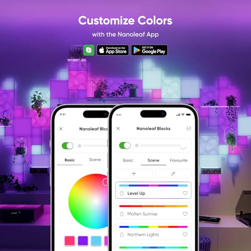 Nanoleaf Smart LED Light Panels 6 Pack, Blocks Squares Wall Lights with Music Sync, WiFi Smarter Kit RGBW Gaming Lights Compatible with Alexa, DIY Wall Decor Light for Bedroom - Image 3
