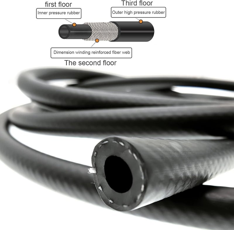 RUIDELI 14 Fuel Line 14 Inch Fuel Hose 10FT 6MM 4AN NBR Fuel Line For Small Engines E85 E10 Fuel System - Image 4