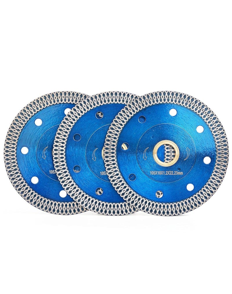 OSTEK 3 PCS 4 inch Super Thin Diamond Cuttiing Tile Blade Porcelain Saw Blade for Cutting Granite Marble Tile Ceramic (4"-3pcs) - Image 1