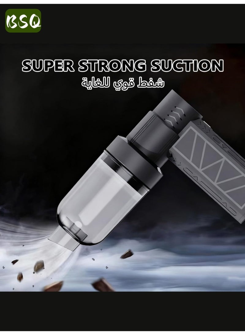 BSQ Cordless Compressed Air Dust Collector | Electric Hair Dryer with LED Light | High Power 130,000 RPM | Wireless Handheld Mini Hair Dryer | Outdoor Portable air blower | 4 Adjustable Speeds | Desert Off-Road Vehicle Dust Collector | Suitable for Computers, Keyboards, Home Use, Outdoor BBQs, and Car Dusting (Black) - Image 3