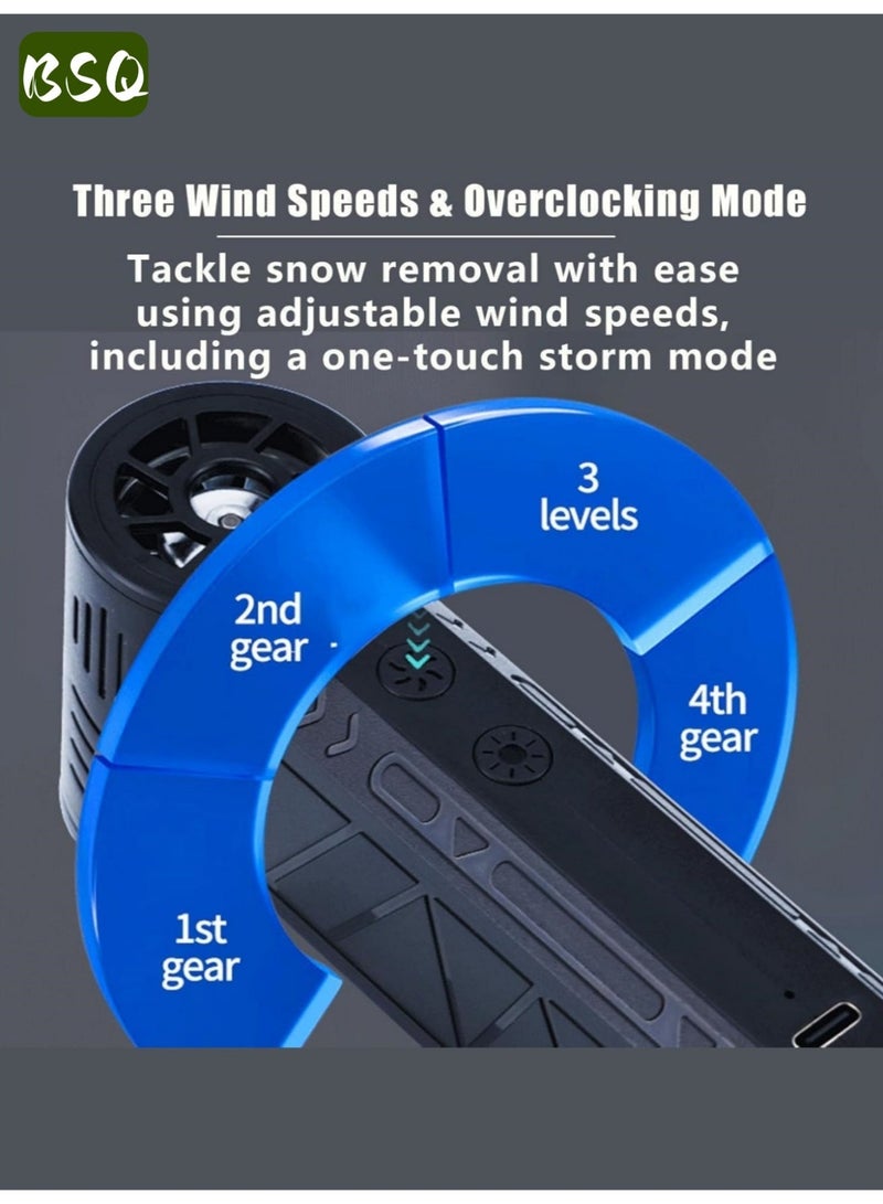 BSQ Handheld Cordless Car Vacuum Cleaner & Air Duster Blower, 130000RPM High Power Turbo Fan with LED Light, 4 Adjustable Speeds Rechargeable Mini Blower for Car, Computer, Keyboard, Home Outdoor Cleaning, Black - Image 4