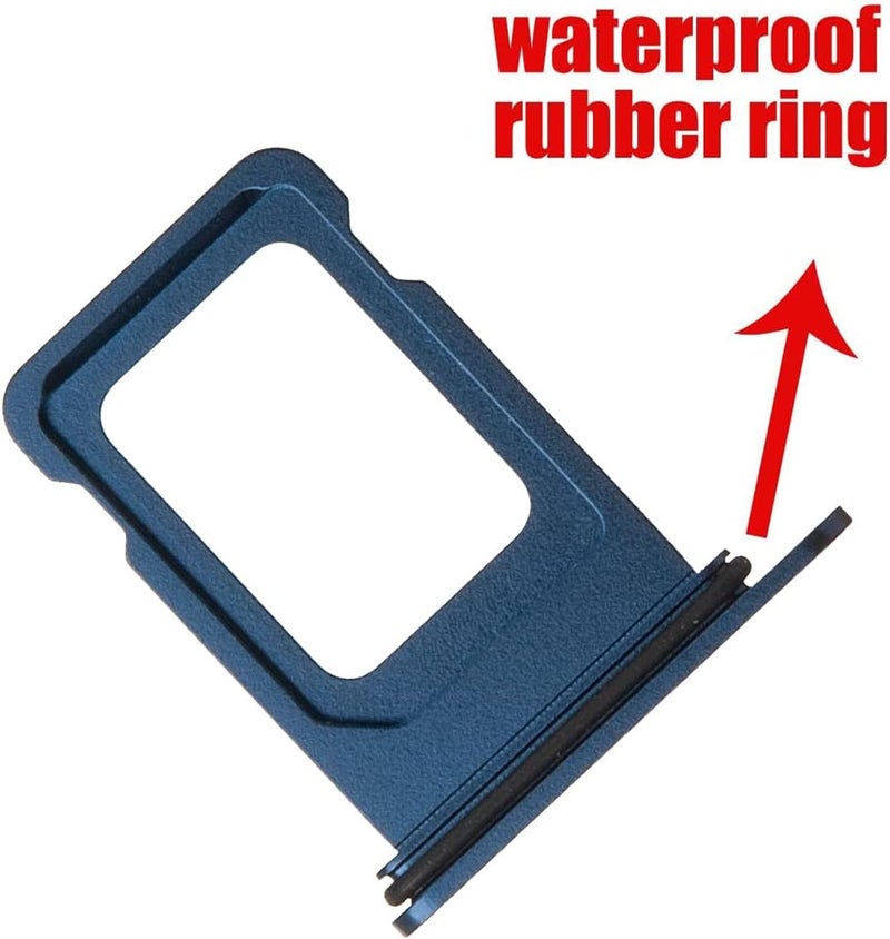 Perzework حامل فتحة بطاقة SIM بديل لجهاز iPhone 12 Pro و iPhone 12 Pro Max (أزرق المحيط) مع حلقة مطاطية مقاومة للماء ودبوس إخراج (نسخة بطاقة SIM واحدة) - Image 2