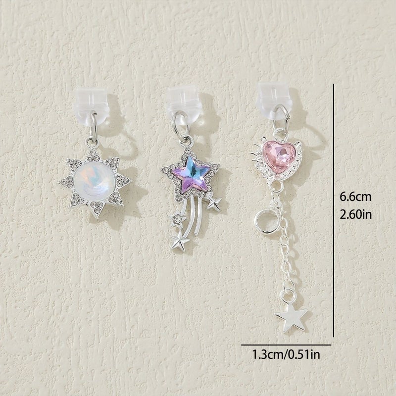 White Protein Sun Pendant For Type-C Android Light Luxury Decorative Charm - Image 2