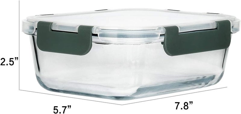 M MCIRCO [8-Pack,30 oz] Glass Meal Prep Containers,Glass Food Storage Containers,Airtight lunch Containers with Lids, Microwave, Oven, Freezer and Dishwasher - Image 2