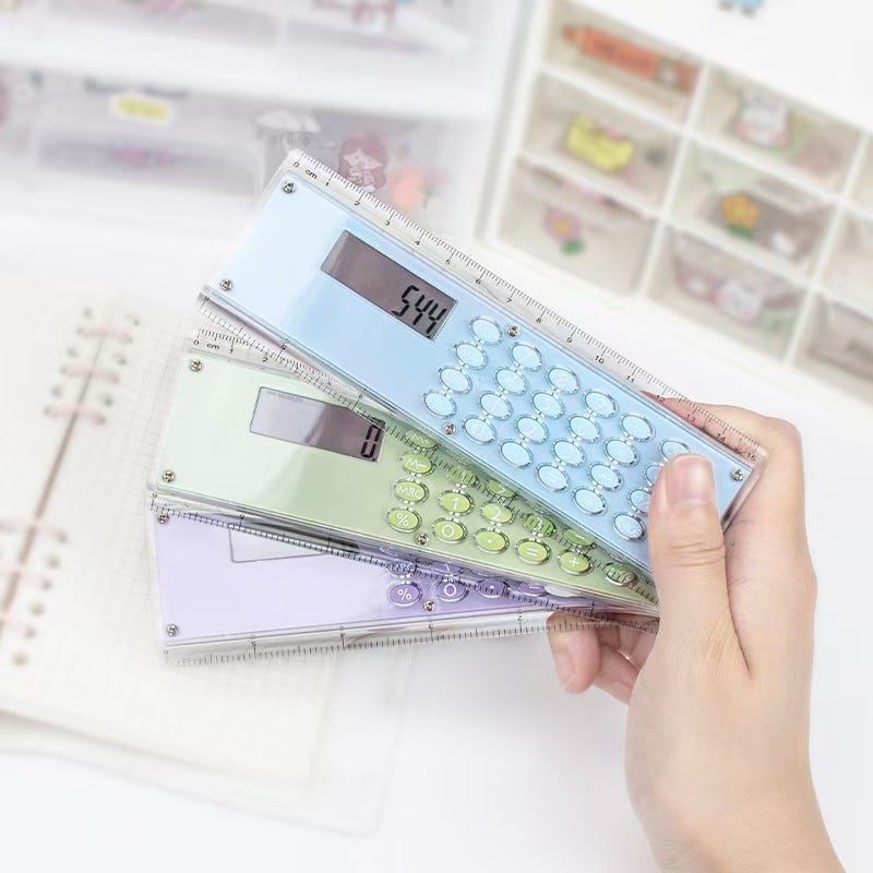 Creative Ruler Calculator, 15cm Cartoon Student Learning Tool, Mini Electronic Gift - Image 4