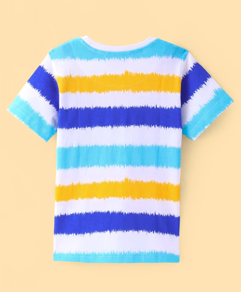 Pine Kids Pine Kids Cotton Knit Half Sleeves T-Shirt with Gradient Stripes - Multicolor