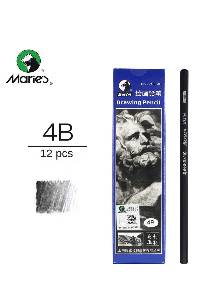Maries - 12-Piece 2B 4B 6B Sketch Pencil Set - Image 1