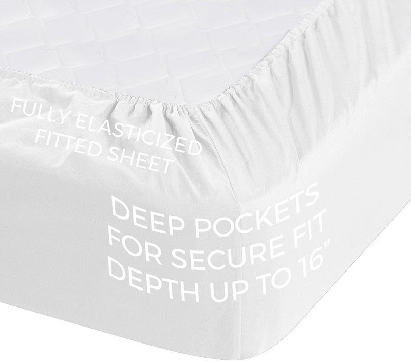 Pure Bedding Bed Sheets - Queen Sheet Set [4-Piece, White] - Hotel Luxury 1800 Brushed Microfiber - Soft and Breathable - Deep Pocket Fitted Sheet, Flat Sheet, Pillow Cases - Image 4