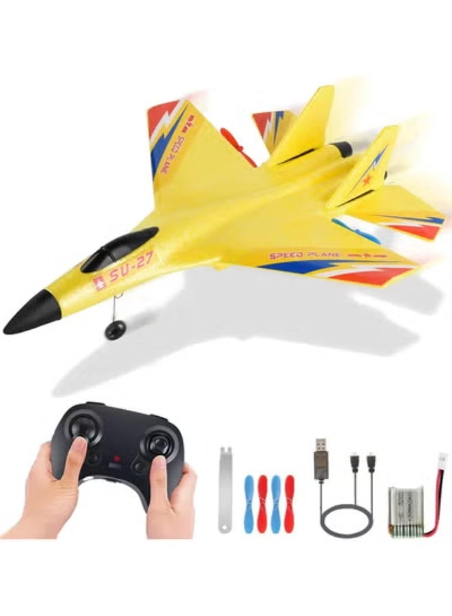 TOY GARDEN RC Plane SU-27 Drone with 2.4GHZ 2CH, Remote Channel Remote Control Airplane, Control Flying Paper Aircraft Toys Indoors & Outdoors Easy to Fly Best Gift for Adults and Children - Image 1