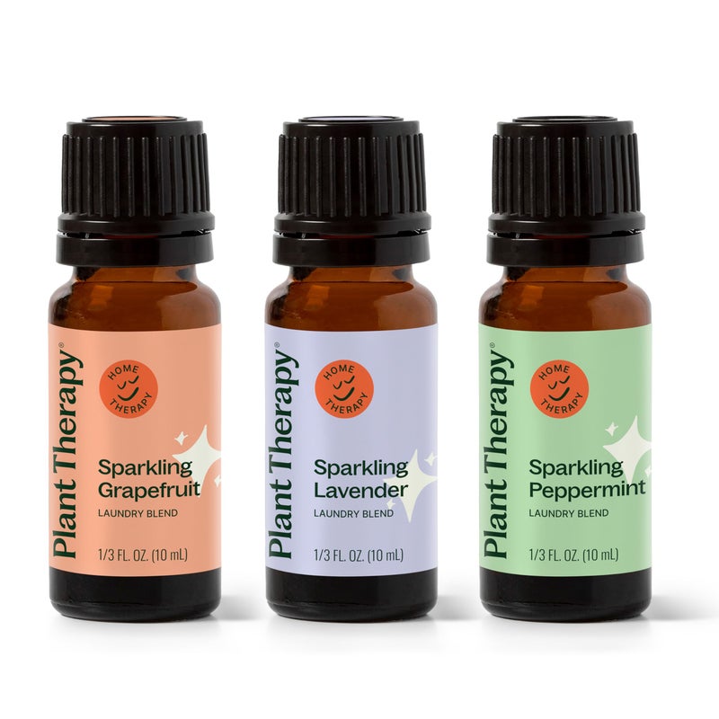Plant Therapy Sparkling Laundry Essential Oil Blends Set of 3, Peppermint, Grapefruit & Lavender, Pure, Undiluted, Wash Fragrance and Scent Enhancer - Image 1