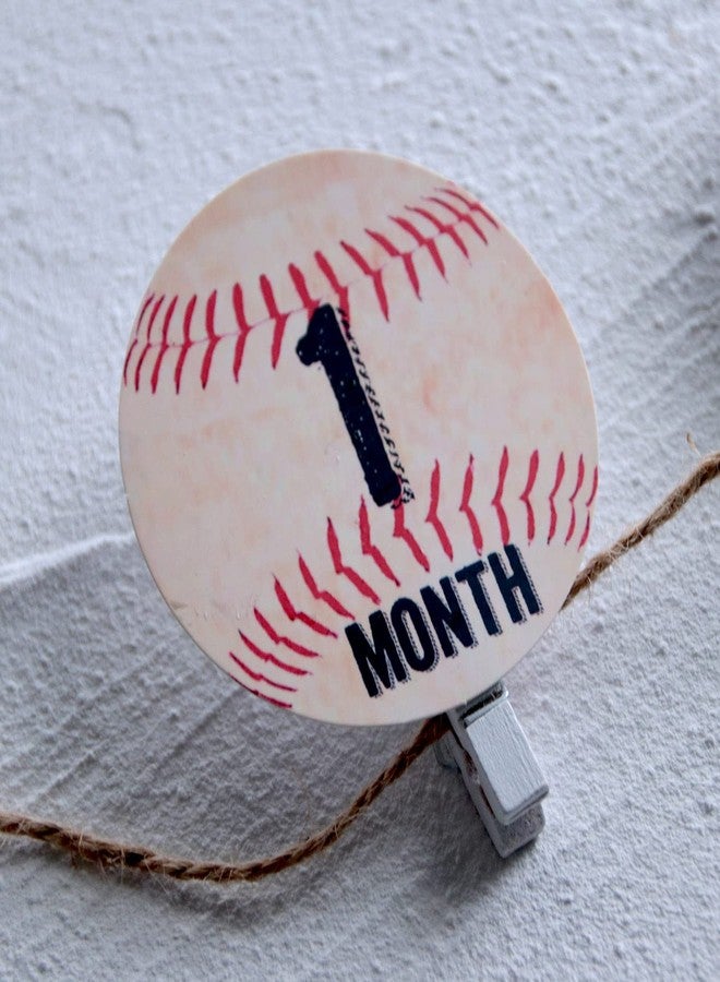 ZTZTST Baseball Birthday Decorations,Baseball Monthly Photo Banner,Baseball First Birthday,Baby Shower Picture Banner - Image 3