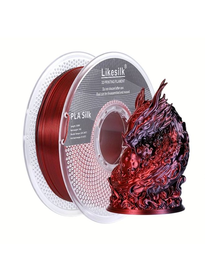 Silk Black Red PLA Filament 1 75mm 1KG Spool Clog Free High Precision 3D Printing Filament - Image 3
