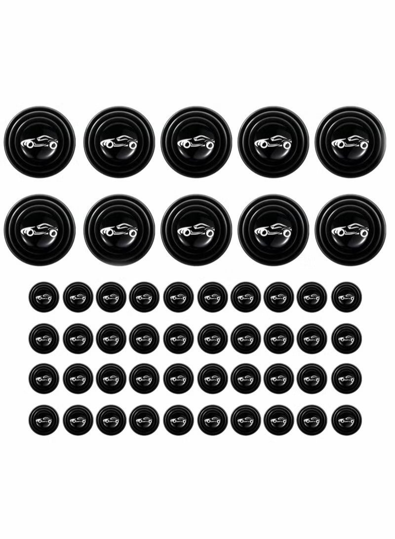 50pcs Car Door Shock Absorber, Self Adhesive Pvc Anti-collision Soundproof Protection Sticker, Edge Protector for Side Guard Bumper Trunk (Black) - Image 1