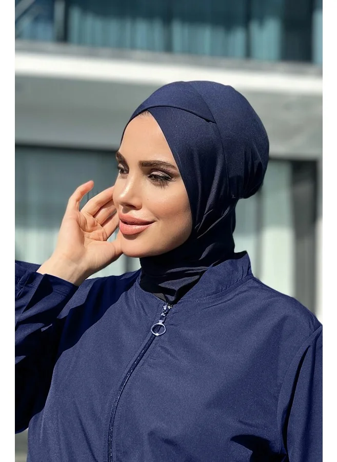 Remsa Mayo Remsa Swimsuit Cross Scarf Swim Bonnet R026 Dark Navy Blue