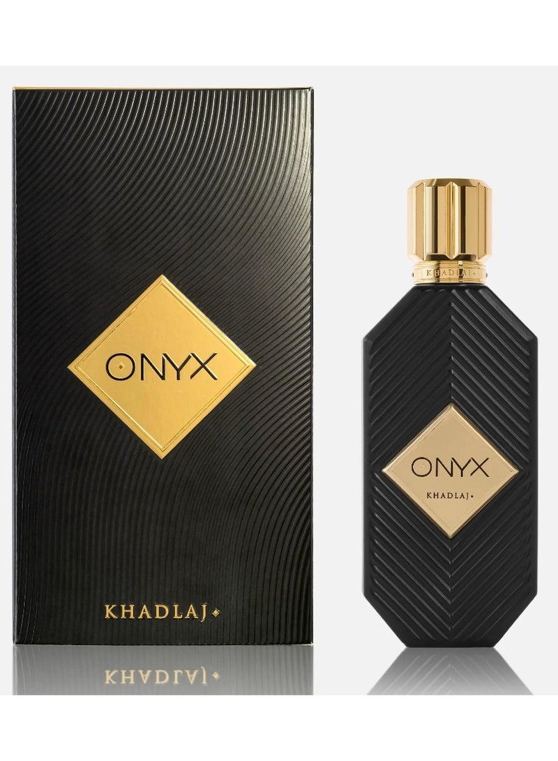 خدلج عطر أونيكس جولد من خدلج للجنسين – أو دو برفيوم فاخر برائحة خشبية دافئة بالفانيليا والتوابل – ثبات عالي – مناسب للسهرات والمناسبات –100 مل - Image 1
