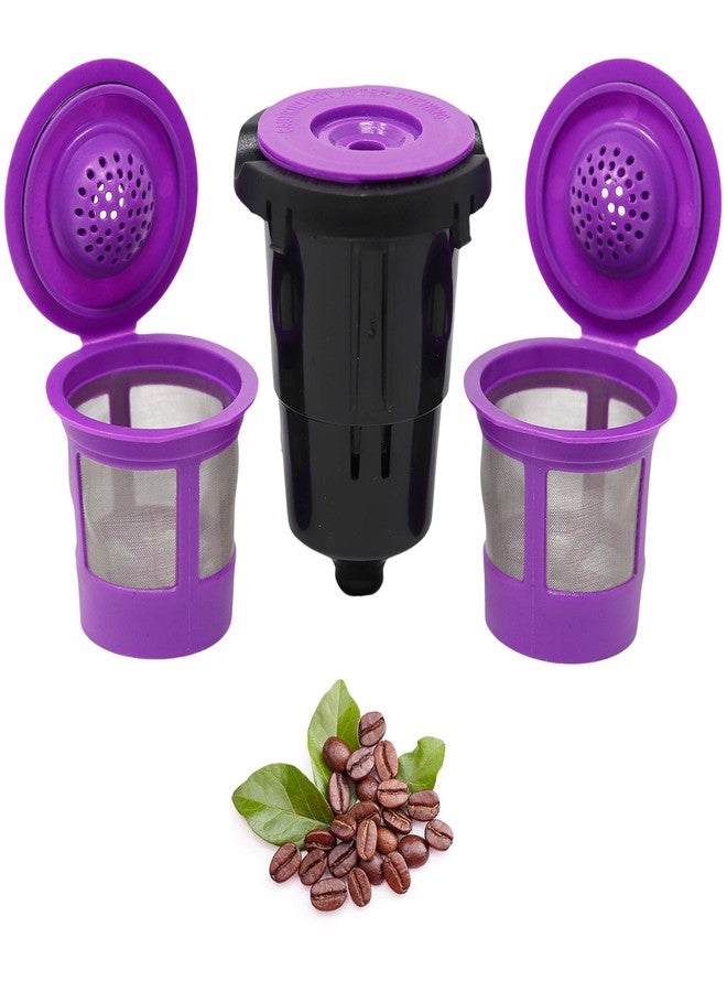 PUREHQ Reusable K Cups for Keurig K-Mini, K Mini Plus, K-Express and K Iced with Adapter by PureHQ - Keurig Mini Plus Refillable Kcups for Mini Keurig (3 Refillable Coffee Pods + Adapter) - Image 1