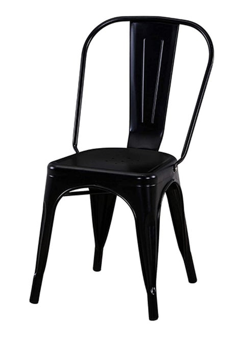 Mahmayi HYX503-1 Metal Stackable Dining Chairs for Indoor, Outdoor & Kitchen Chair - Black
