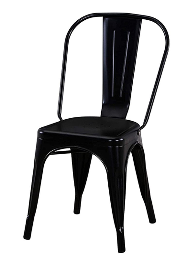 Mahmayi HYX503-1 Metal Stackable Dining Chairs for Indoor, Outdoor & Kitchen Chair - Black