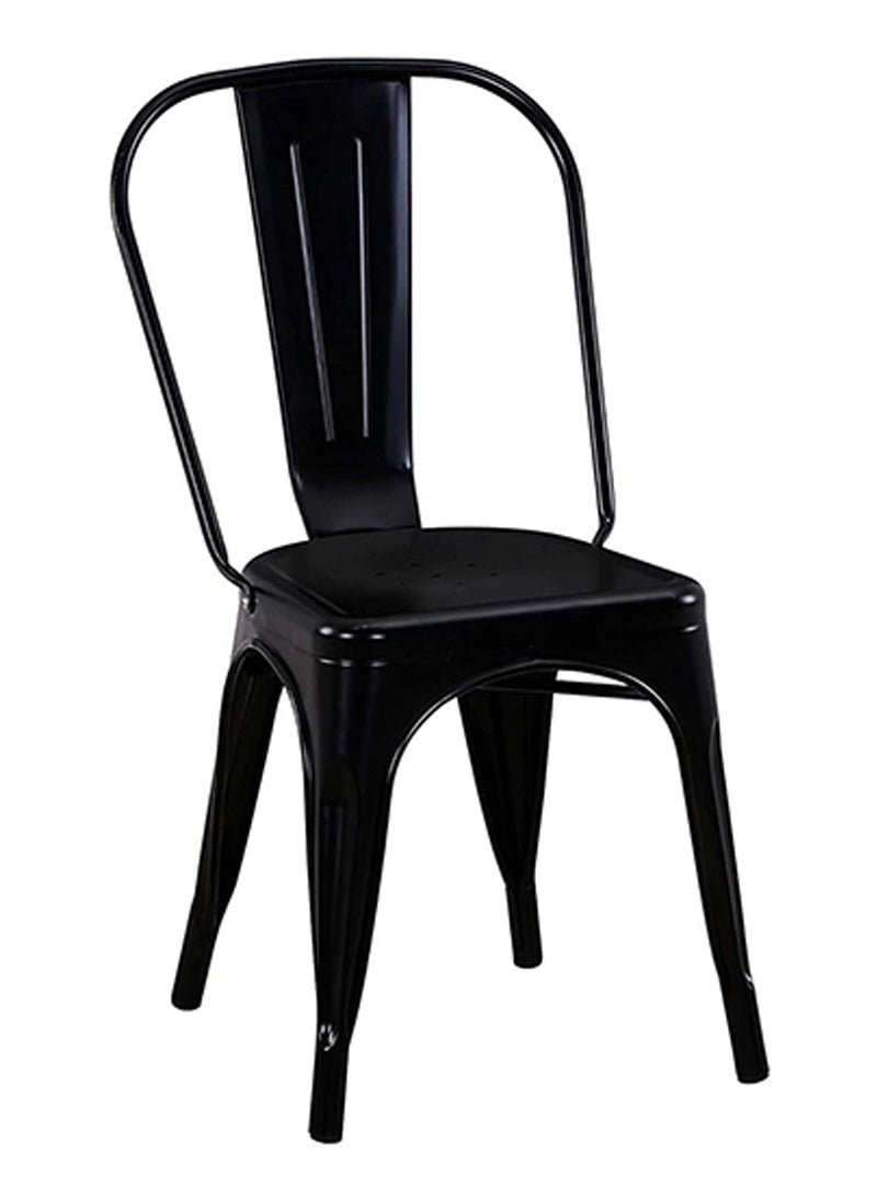 Mahmayi HYX503-1 Metal Stackable Dining Chairs for Indoor, Outdoor & Kitchen Chair - Black
