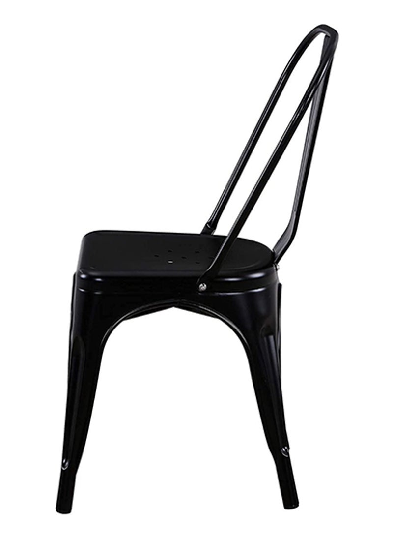 Mahmayi HYX503-1 Metal Stackable Dining Chairs for Indoor, Outdoor & Kitchen Chair - Black
