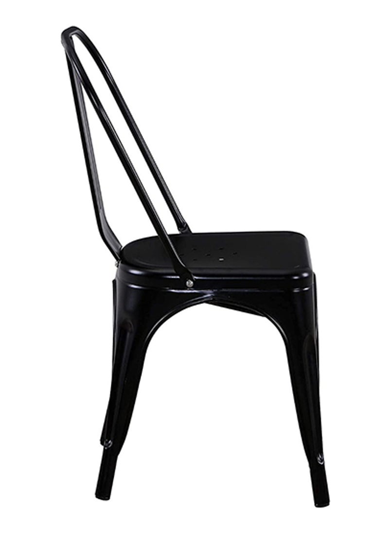 Mahmayi HYX503-1 Metal Stackable Dining Chairs for Indoor, Outdoor & Kitchen Chair - Black