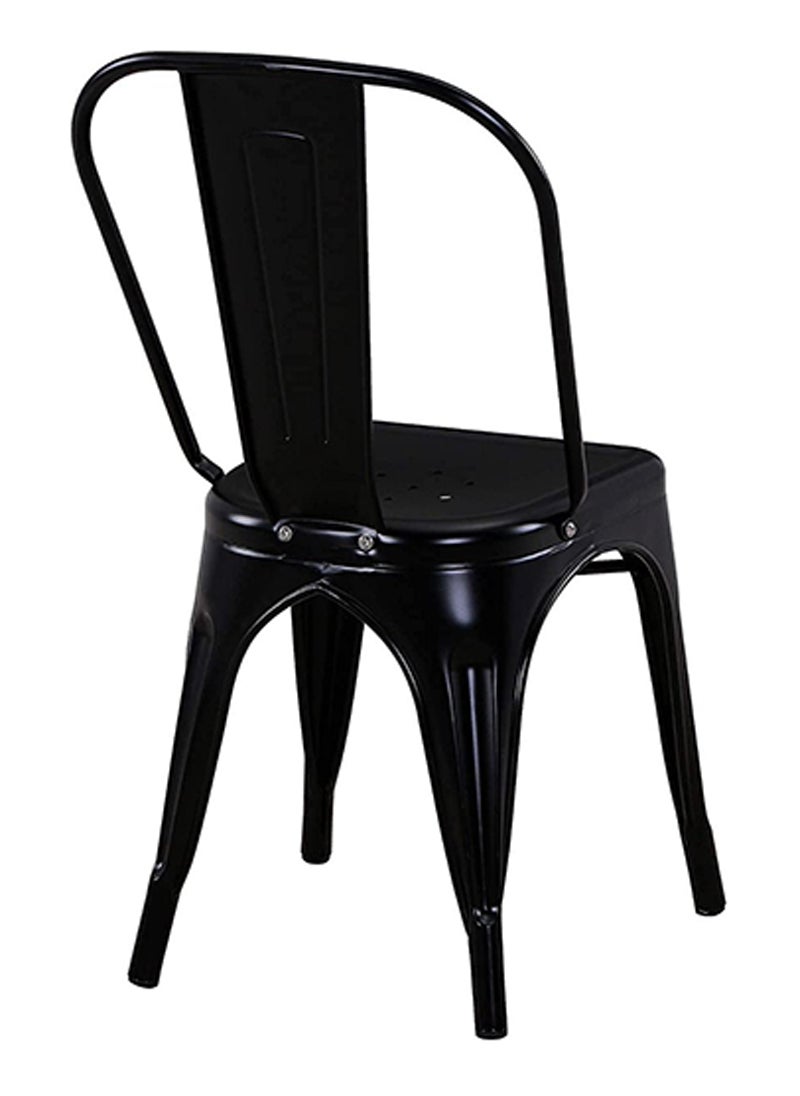 Mahmayi HYX503-1 Metal Stackable Dining Chairs for Indoor, Outdoor & Kitchen Chair - Black