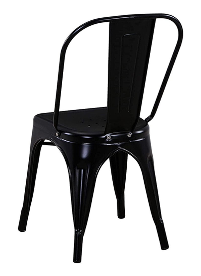 Mahmayi HYX503-1 Metal Stackable Dining Chairs for Indoor, Outdoor & Kitchen Chair - Black