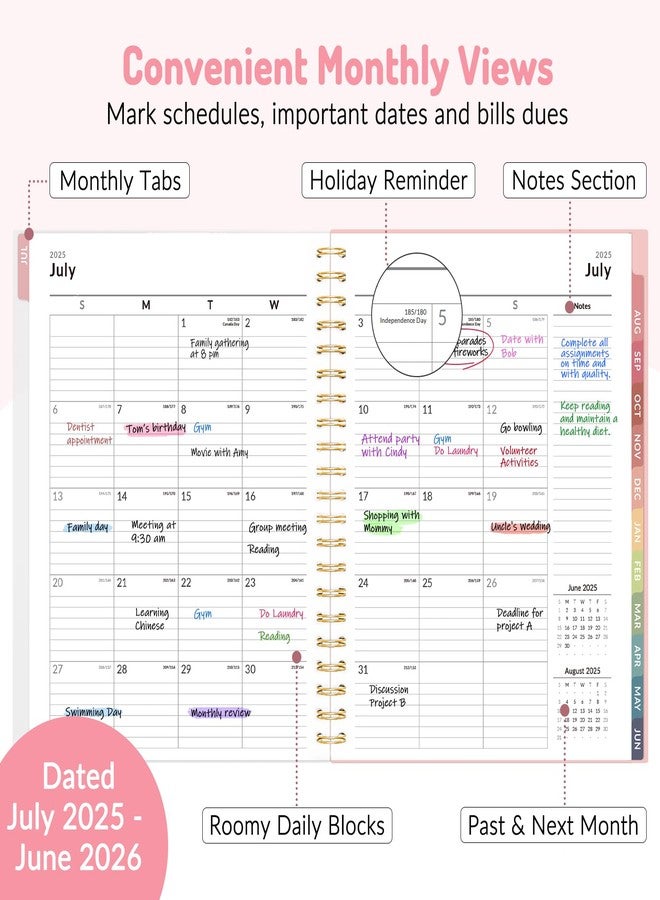 Forvencer Teacher Planner 2025-2026, Forvencer Academic Planner from Jul 2025 - Jun 2026, 8.5"x11", Weekly & Monthly Calendar Planning Book with 7 Periods, School Lesson Agenda with Subjects, Pastels Teacher - Image 3