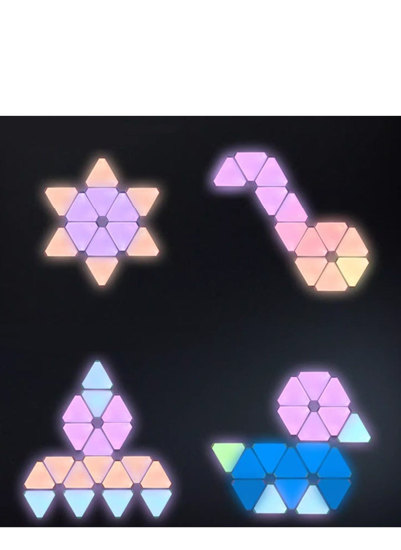 Furtey - Light Panels, Smart Triangle RGB LED Wall Light Panels Panels, Bluetooth Smart Home Decor Creative Lights with Music Sync,  Remote Control , for Gaming Rooms, Party Decor(6 Pack) - Image 1