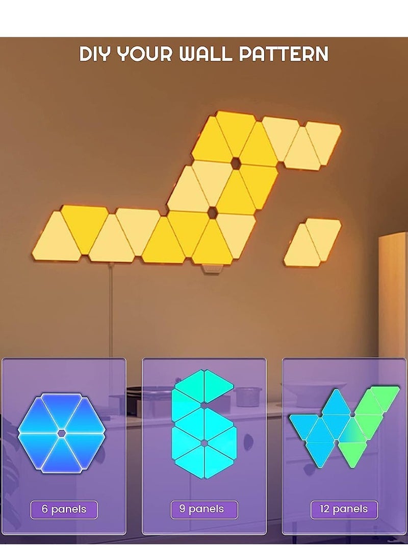 Furtey - Light Panels, Smart Triangle RGB LED Wall Light Panels Panels, Bluetooth Smart Home Decor Creative Lights with Music Sync,  Remote Control , for Gaming Rooms, Party Decor(6 Pack) - Image 1