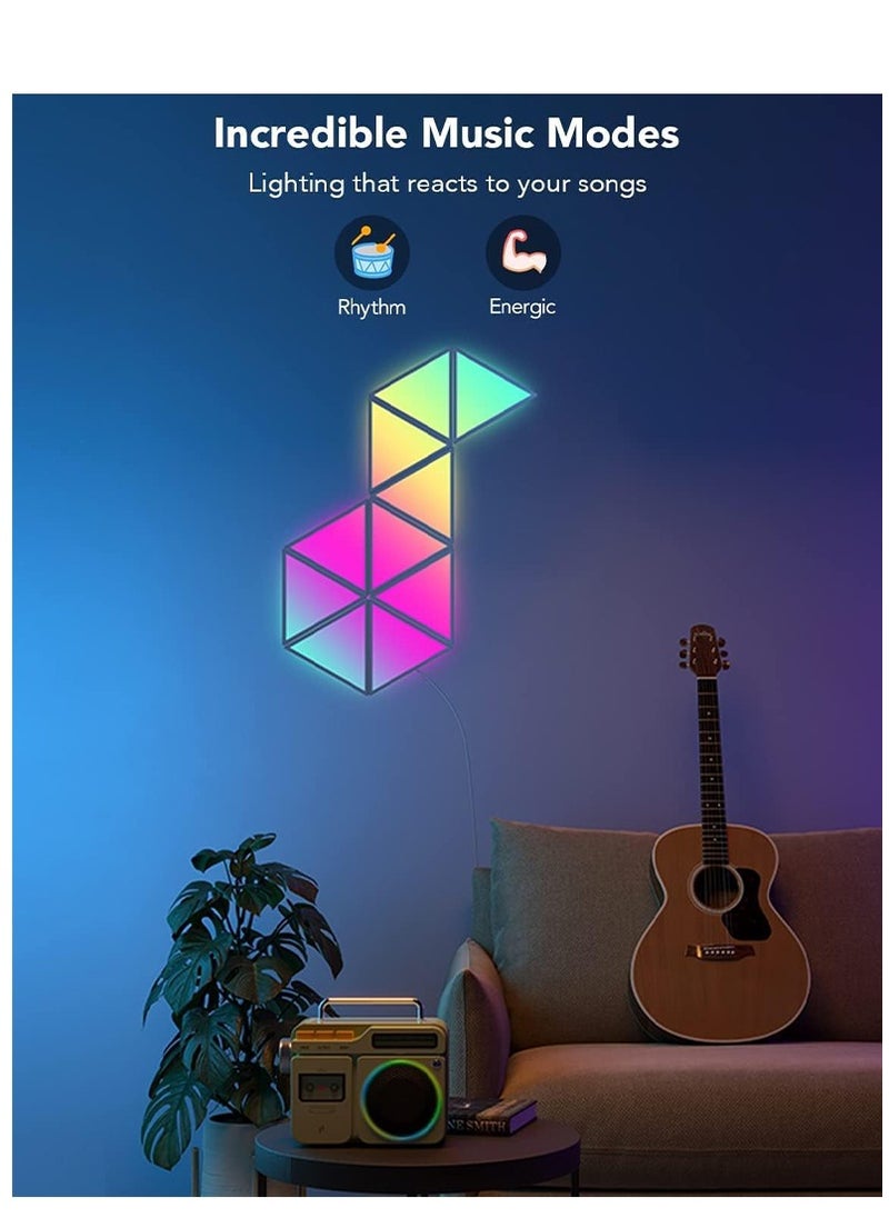 Furtey - Light Panels, Smart Triangle RGB LED Wall Light Panels Panels, Bluetooth Smart Home Decor Creative Lights with Music Sync,  Remote Control , for Gaming Rooms, Party Decor(6 Pack) - Image 1