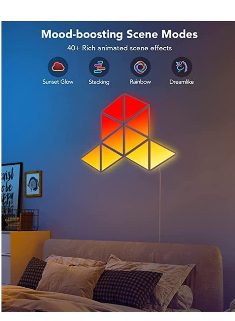 Furtey - Light Panels, Smart Triangle RGB LED Wall Light Panels Panels, Bluetooth Smart Home Decor Creative Lights with Music Sync,  Remote Control , for Gaming Rooms, Party Decor(6 Pack) - Image 1