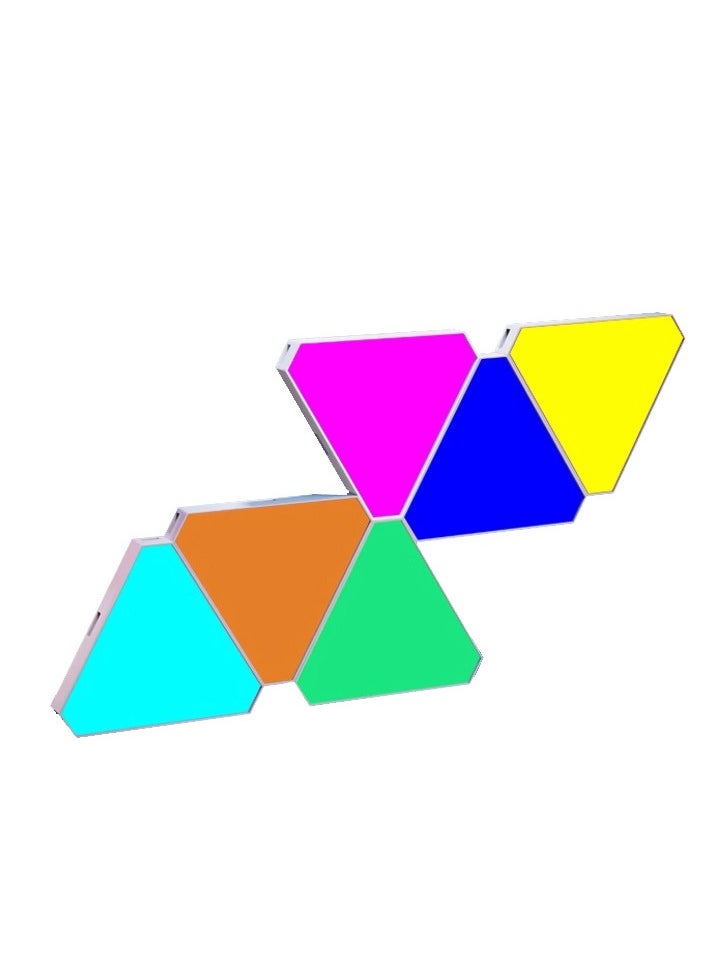 Furtey - Light Panels, Smart Triangle RGB LED Wall Light Panels Panels, Bluetooth Smart Home Decor Creative Lights with Music Sync,  Remote Control , for Gaming Rooms, Party Decor(6 Pack) - Image 1