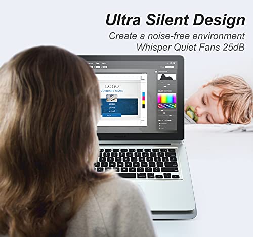 ICE COOREL Aluminum Laptop Cooling Pad, Laptop Cooler Stand with 7 Height Adjustable, Laptop Fan Cooling Pad for Laptop 12-15.6 Inch, Notebook Cooler Pad with Two USB Port (Silver) - Image 5