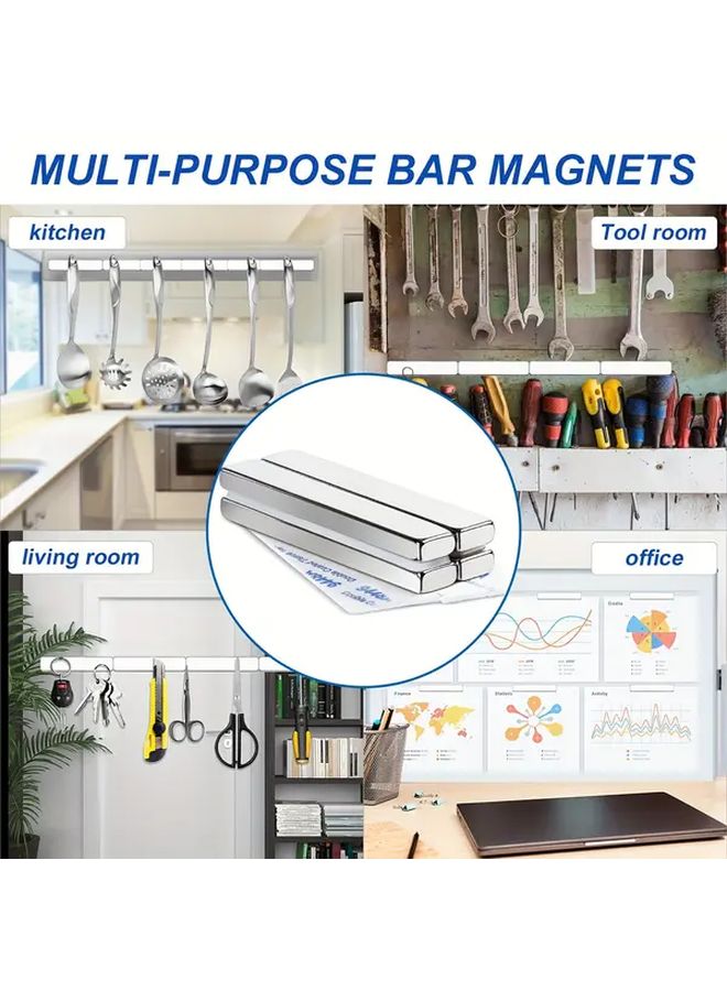 20pcs F60X10X5mm Neodymium Bar Magnets Powerful Rare Earth Magnets with Double Sided Adhesive for Office Fridge Kitchen - Image 3