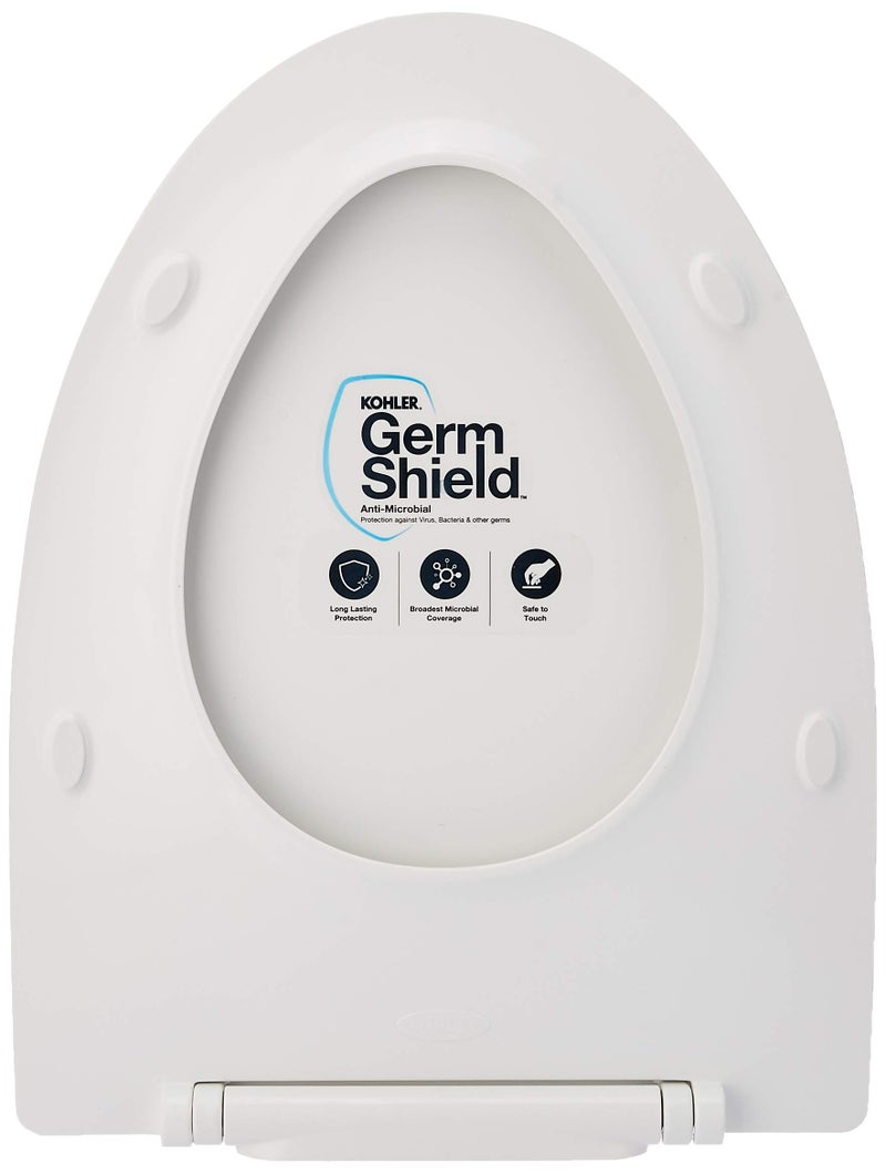 KOHLER VEIL® (Elongated) Antimicrobial, Quiet Close UF toilet Slim Seat Cover (White) - Image 3