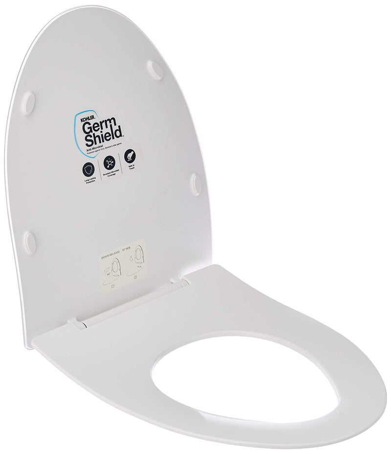 KOHLER VEIL® (Elongated) Antimicrobial, Quiet Close UF toilet Slim Seat Cover (White) - Image 1