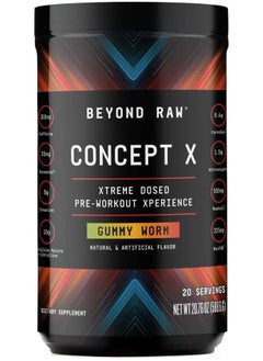 BEYOND RAW Raw Concept X Clinically Dosed Pre-Workout Powder Contains Caffeine 20 Servings  - Image 1