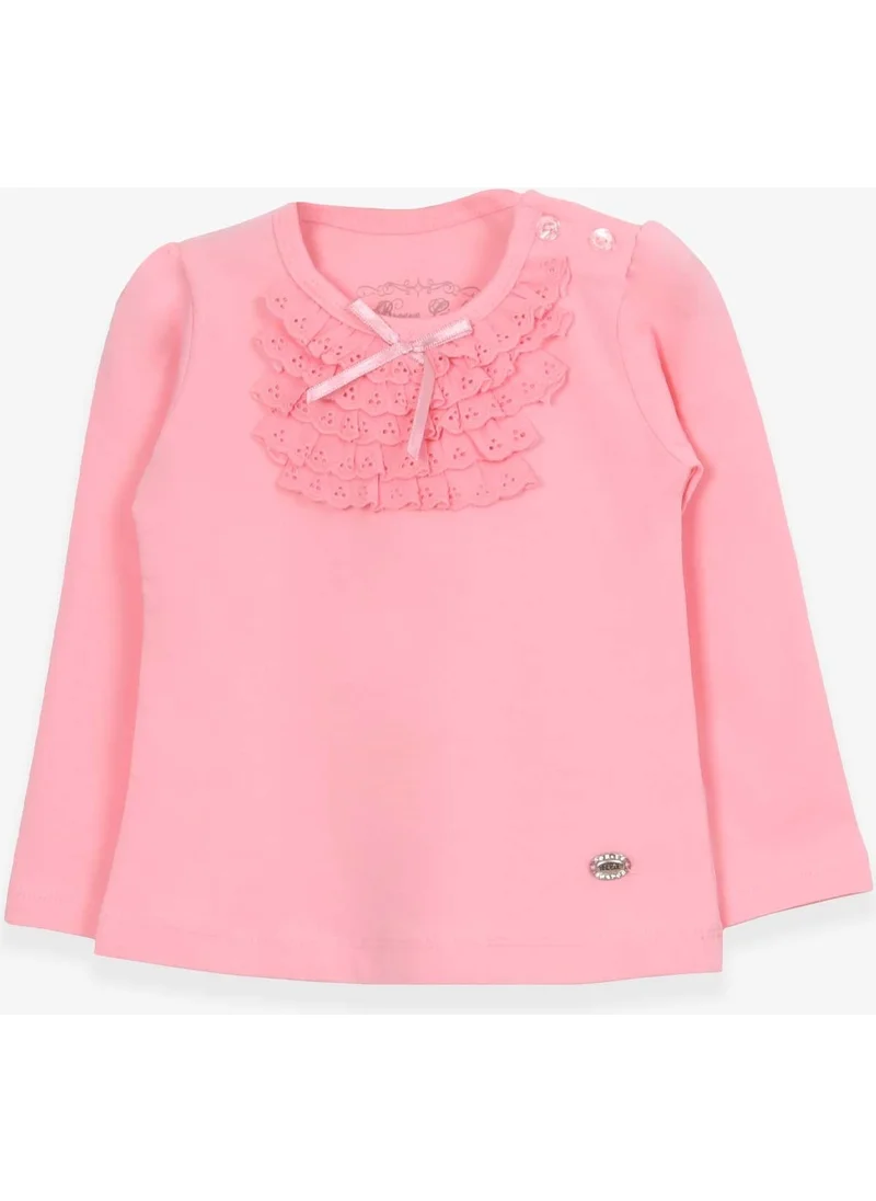 Breeze Baby Girl Long Sleeve T-Shirt With Guipure Bow Powder (6 Months-2 Years)