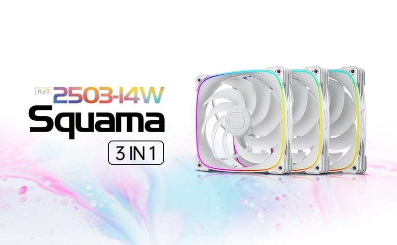 Geometricfuture Squama GEO-S2503W-14T 140mm ARGB PWM Case Fans (3-Pack) – White Frame, 1600 RPM, 80 CFM, Hydraulic Bearing, Quiet 30dB, Motherboard Sync RGB - Image 2