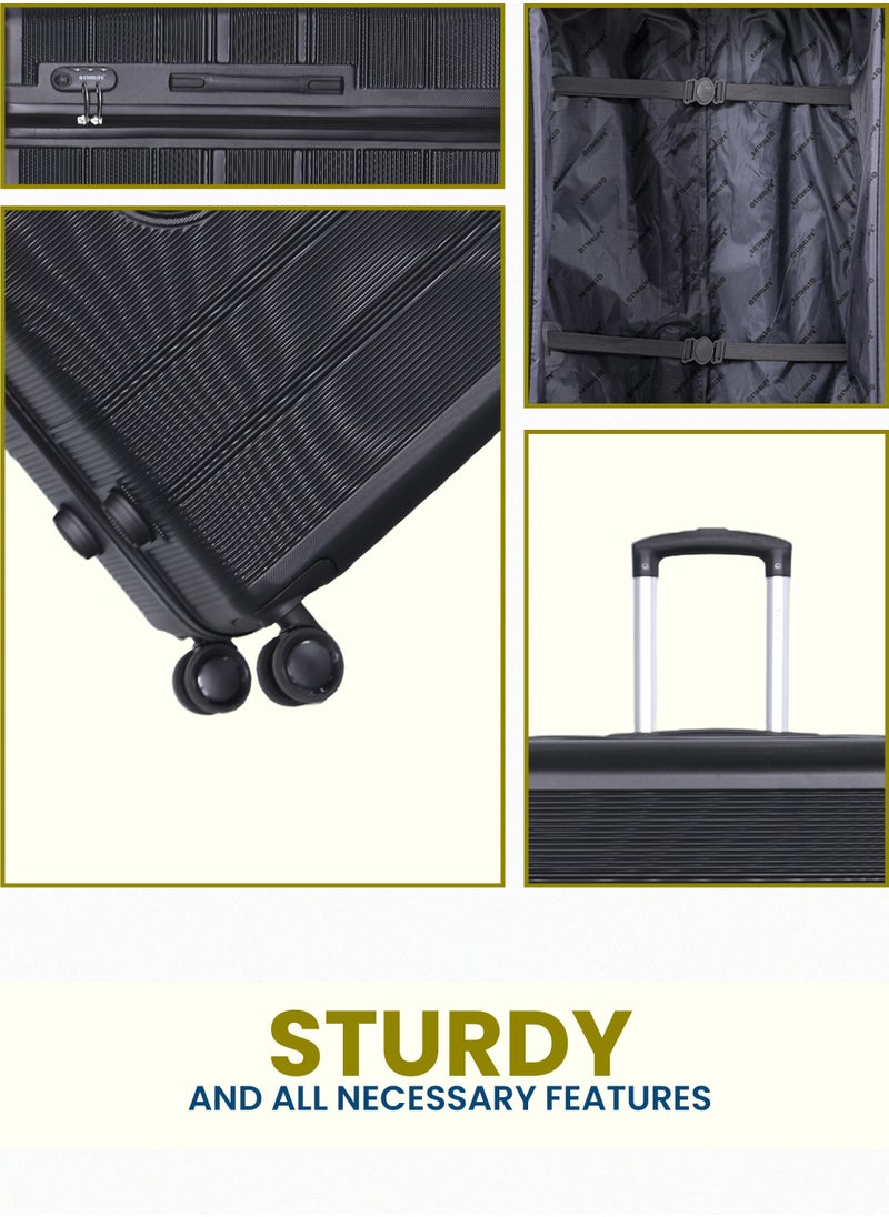 STARLIFE - 3 Piece ABS Hard side Trolley Luggage Set Spinner Wheels with Number Lock - Image 1