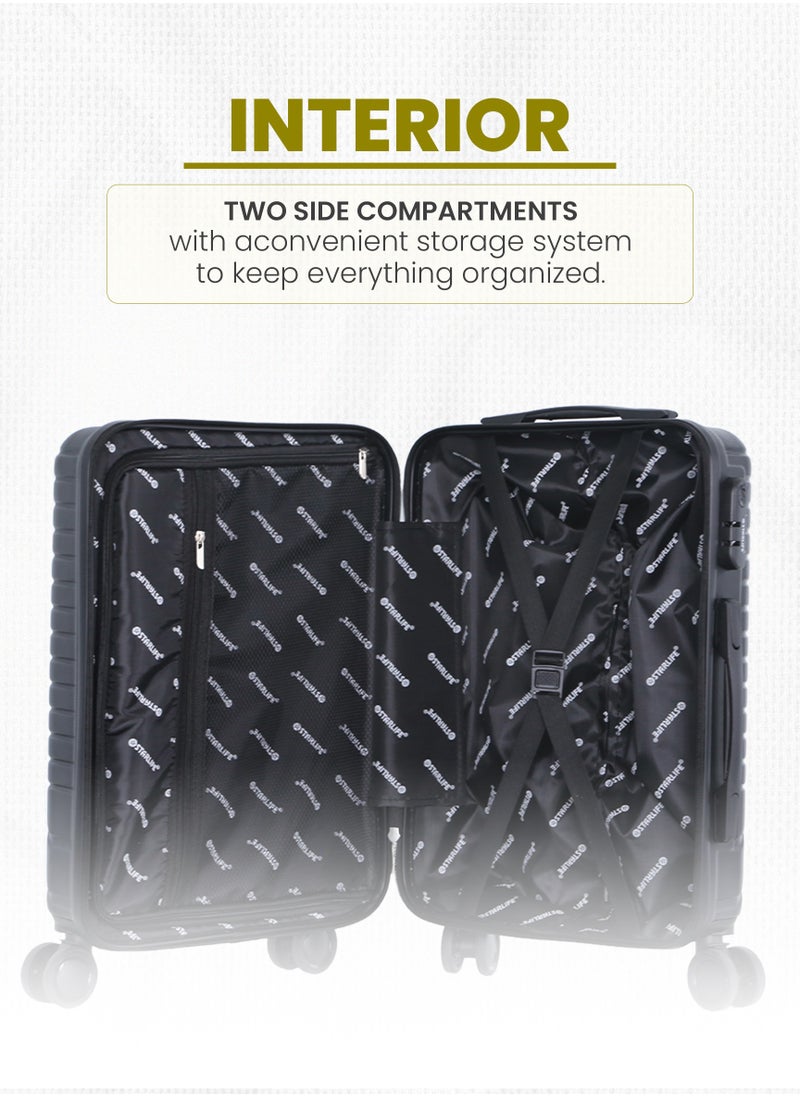 STARLIFE - 3 Piece ABS Hard side Trolley Luggage Set Spinner Wheels with Number Lock - Image 1