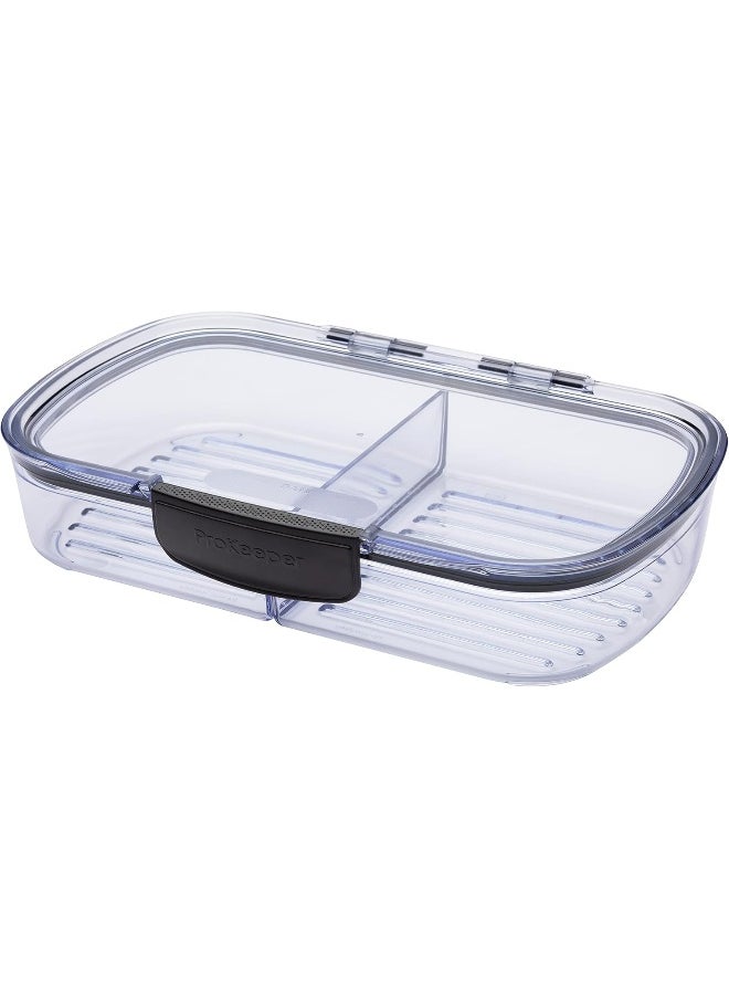 Progressive Progressive Prokeeper + Deli Storage Set: Air-Tight Silicone Sealed Containers w Grooved Bottom, Dry Erase Lid, BPA-Free, Stackable, Keeps Meats & Cheeses Fresh Longer  - Image 1