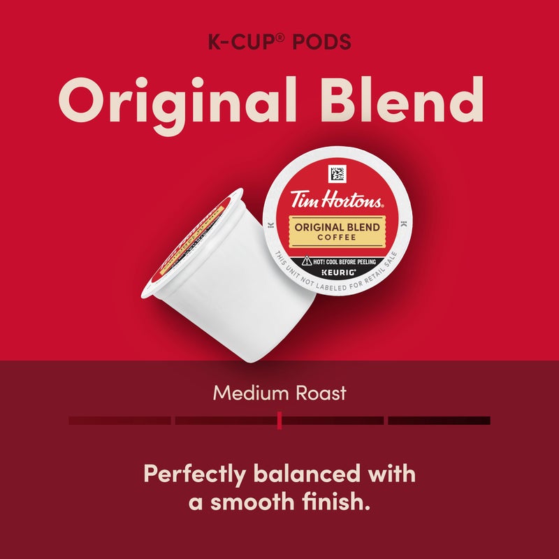 Tim Hortons Original Blend, Medium Roast Coffee, Single-Serve K-Cup Pods Compatible with Keurig Brewers, 100ct K-Cups - Image 2