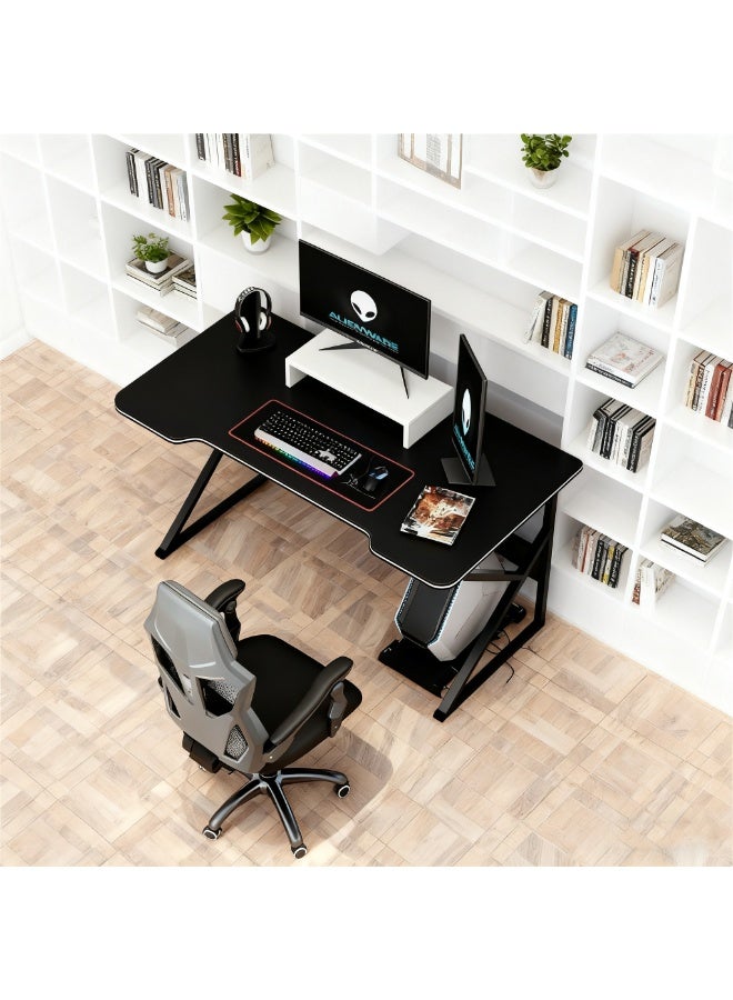 Desktop Computer Desk, Simple Gaming Table, Ergonomic K-Shaped Home Office Desk/Workstation for Working Study Writing and Gaming, 120x60x73cm, Black, DF120A - Image 5