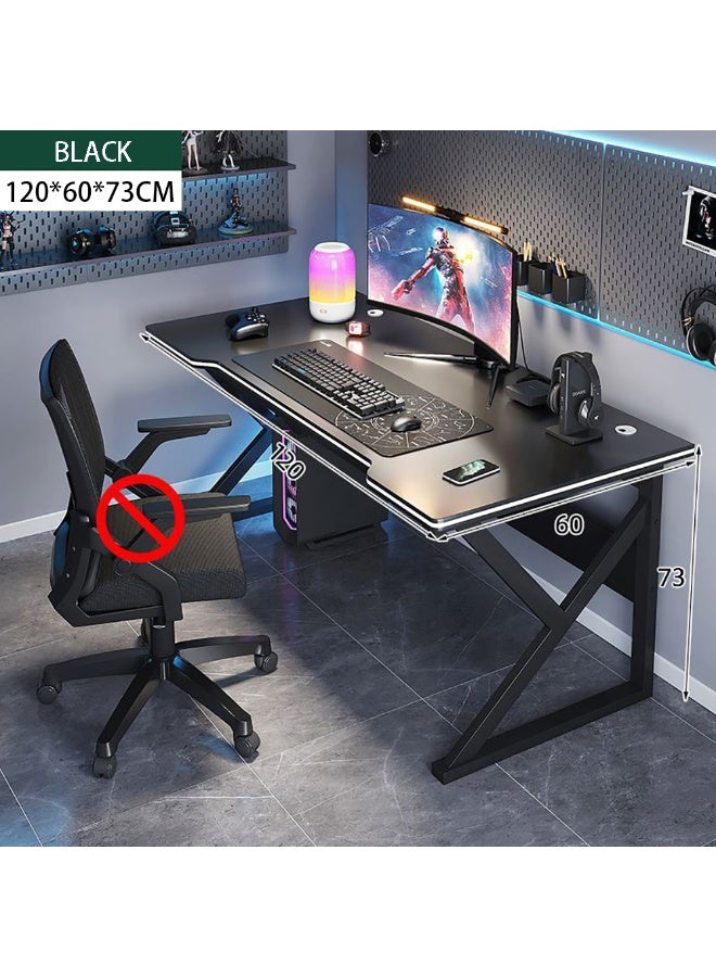Desktop Computer Desk, Simple Gaming Table, Ergonomic K-Shaped Home Office Desk/Workstation for Working Study Writing and Gaming, 120x60x73cm, Black, DF120A - Image 2